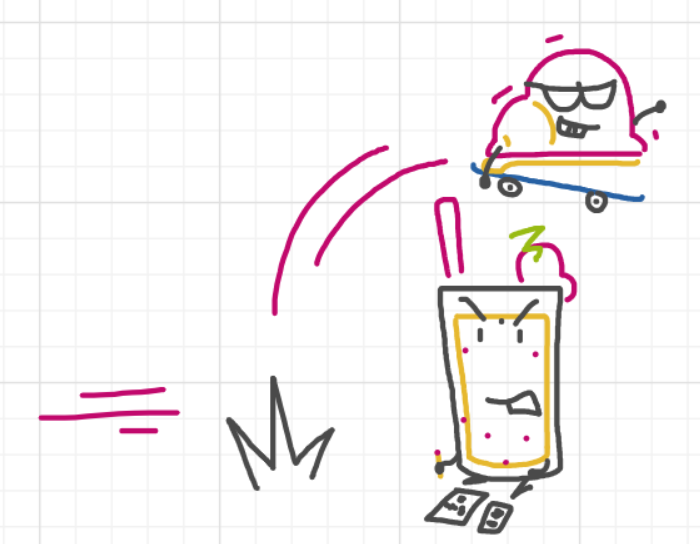 A panel from Running Duos, episode four of the Board Boards object show by Furretwalk/WalkingFurret.